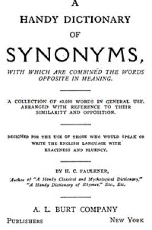 A Handy Dictionary of Synonyms - 10309491